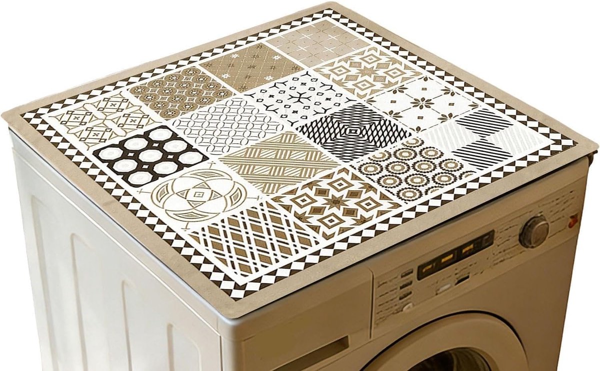 Wasmachine- en droogmachinehoes 60 x 60 cm, waterdicht, stofdicht en krasbestendig, bruin, ideaal voor bescherming en onderhoud
