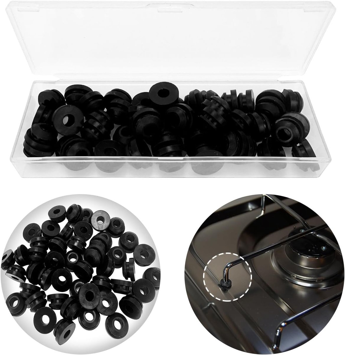 48 Stuks Rubberen Beschermende Voetjes voor Motorhome Fornuis, Rubber Eindkappen voor Pannenhouders met 5mm Stangen, Ideaal voor Keukenaccessoires en Campingbenodigdheden