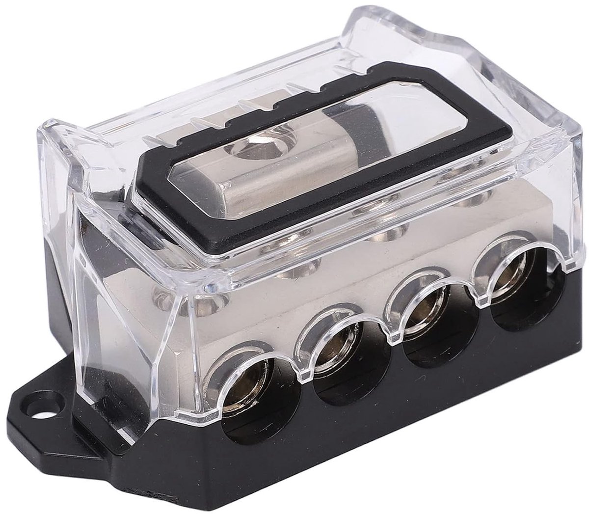 Power Distribution Block voor Auto's en Botens - 4-Weg Aansluitblok voor 0 tot 4 Gauge Aarddraad, Audio Versterker Splitter en Verdeelstation