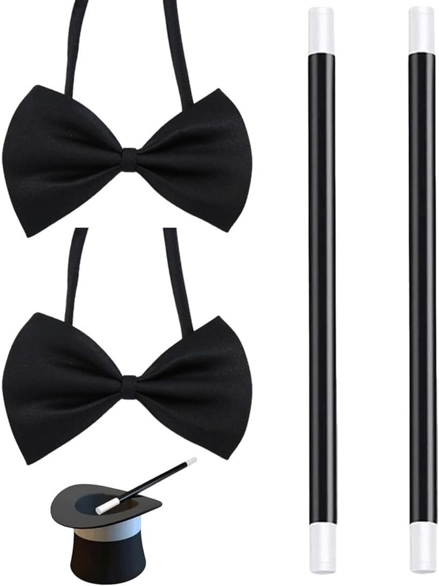 Set van 2 Magische Toverstokken met Accessoires voor Goochelaars en Tovenaars, Ideaal voor Verjaardagsfeestjes en Podiumshows, 25 cm Lang