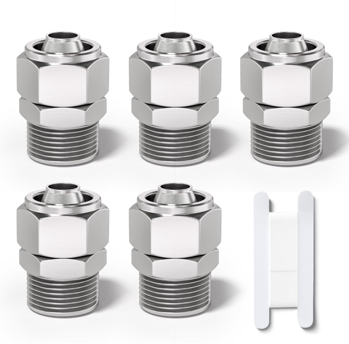 Bwintech 5 stuks 10mm buis OD x 3/8 “Male BSP Thread rechte duw om verbinding te maken TUBE Pneumatische Fitting - ShopVlot