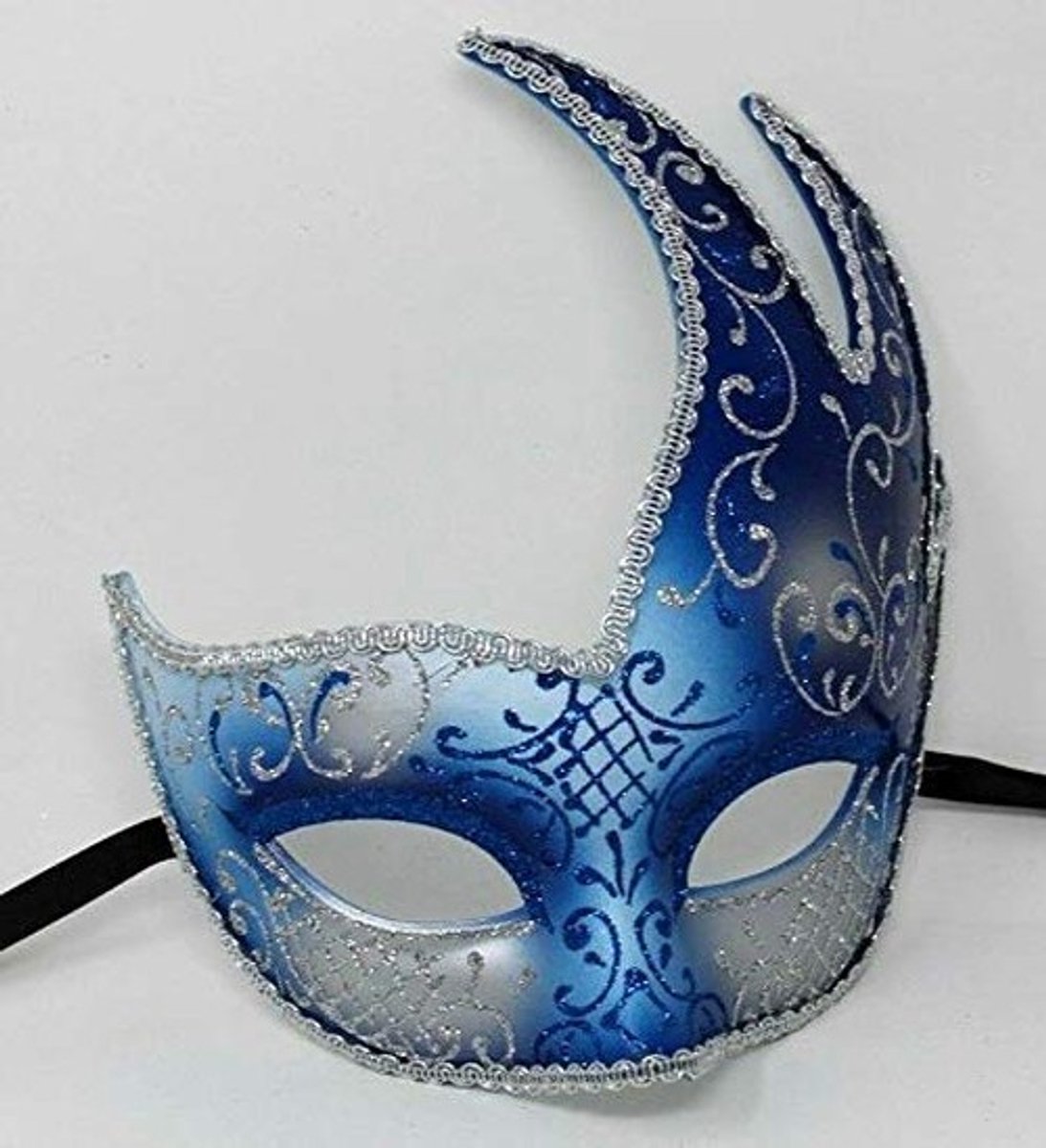 Elzusha - Blauw en Zilver Venetiaans Masker voor Carnaval