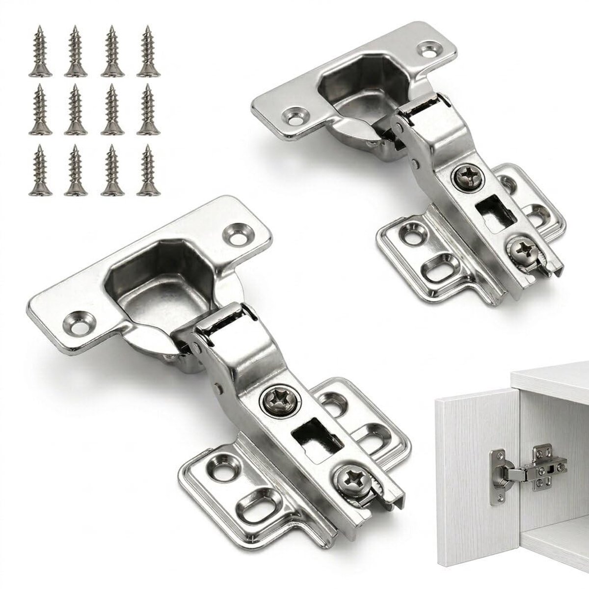 Elzusha - 2 Stuks Softclose Keukenscharnieren met Hydraulische Demper
