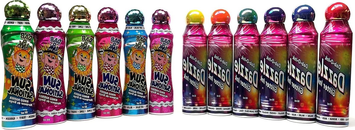 Bingo Stiften Set - Applicator Stiften - Bingo Spelen - Glitter en Felle Kleuren - 12 Stuks - Gemengd