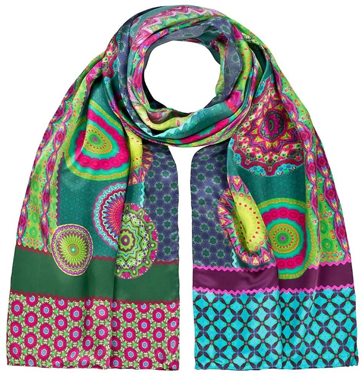 Elzusha - Zijden Sjaal met Mandala Motief 172 x 42 cm