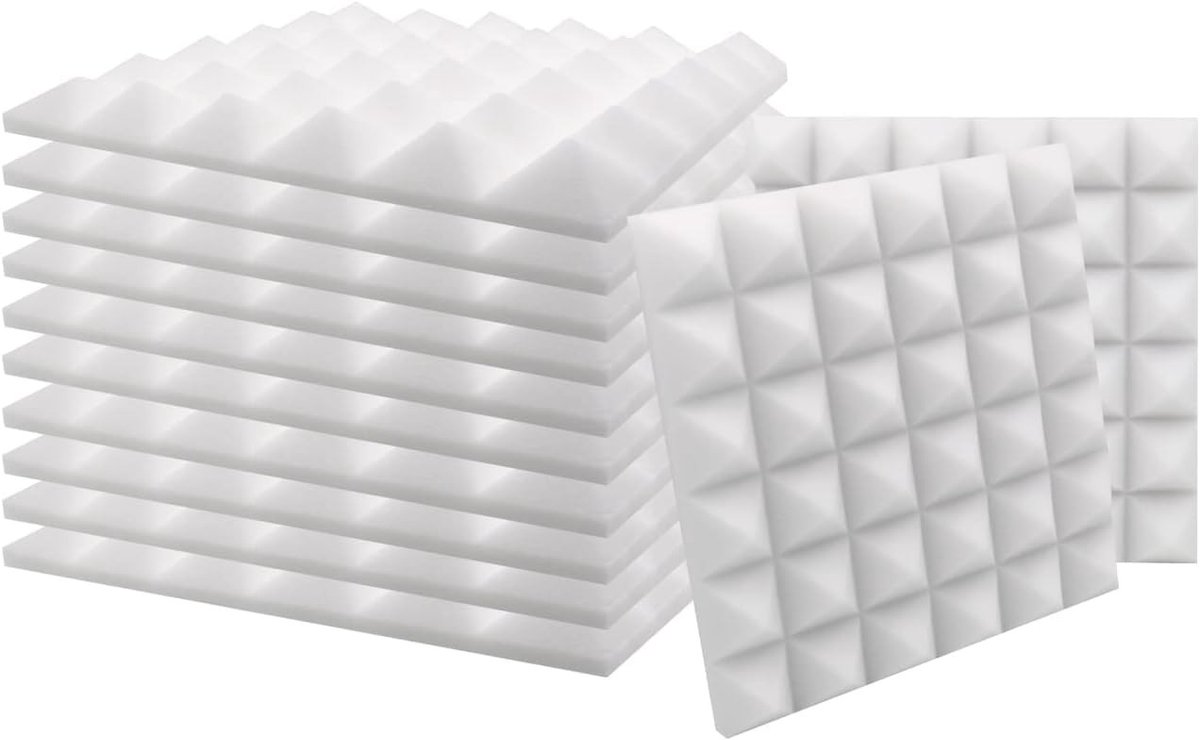 Elzusha - Geluidsisolatie Panelen voor Thuisstudio, 30x30x2.5 cm, 12 Stuks