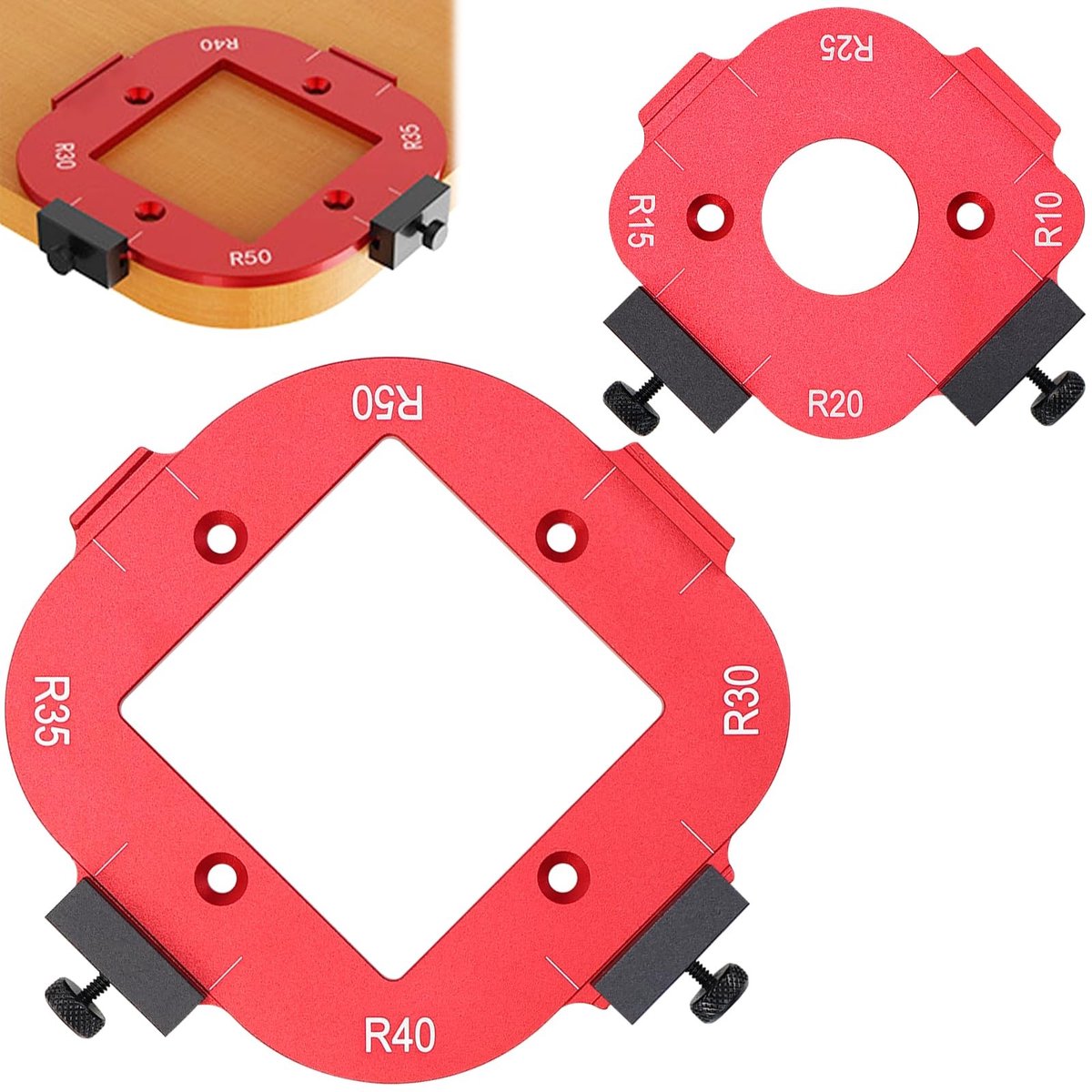 Elzusha - Set van 2 Radius Freesjablonen voor Houtbewerking