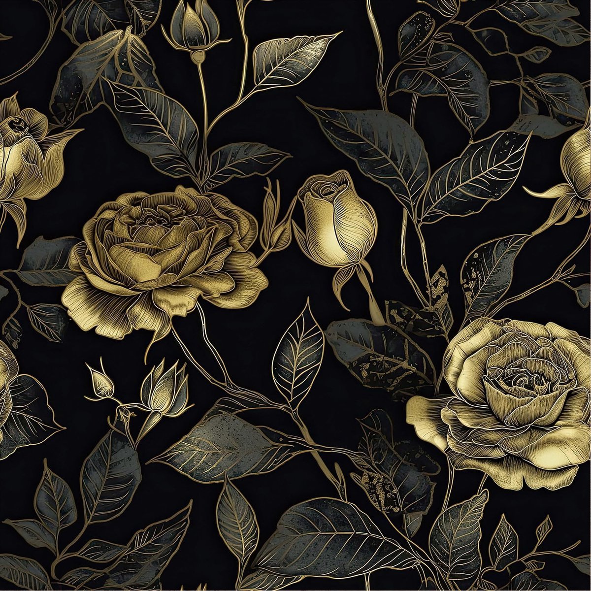 Elzusha - Zelfklevend Vintage Bloemenbehang van 44.5cm x 200cm