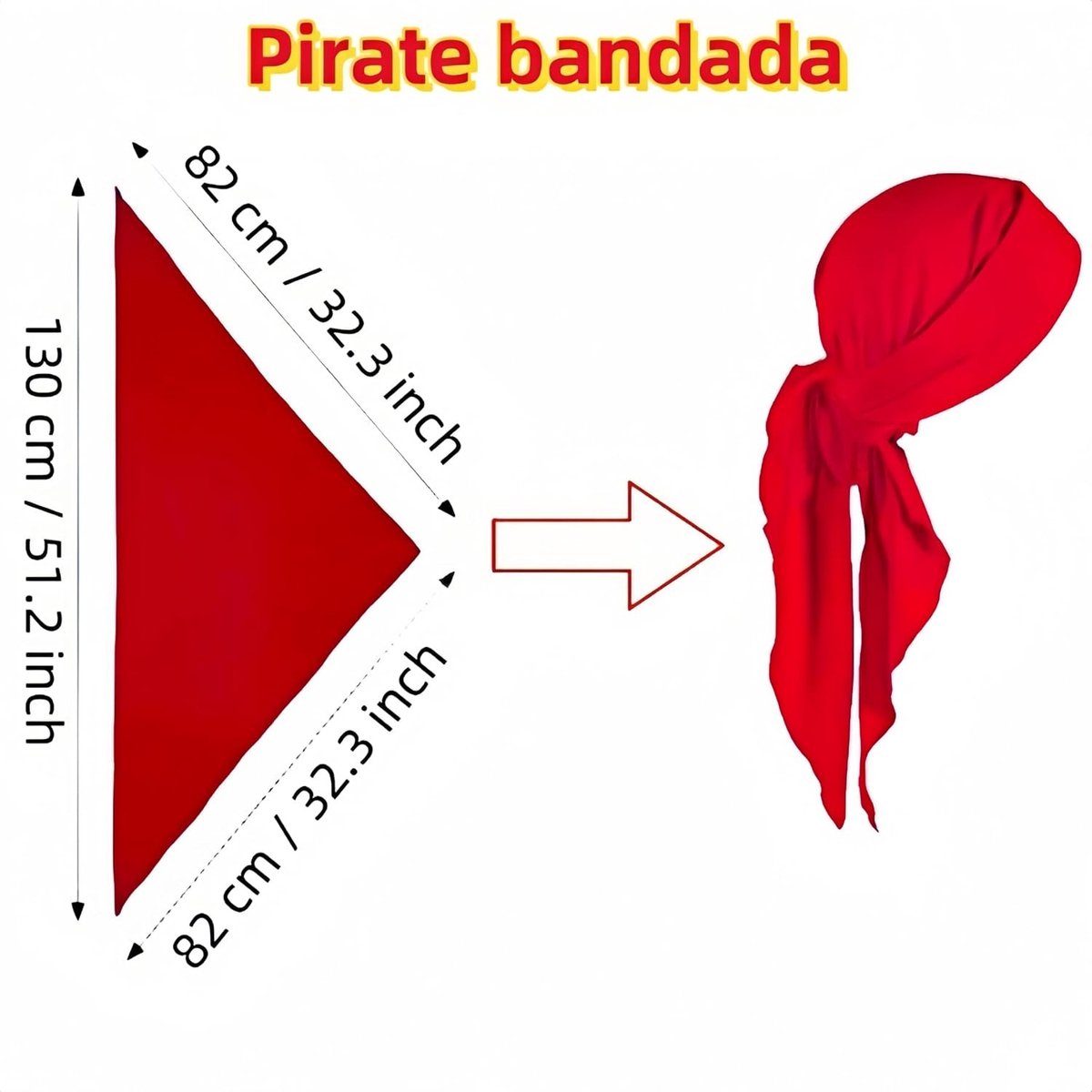 Piratenkostuum Accessoires Set voor Kinderen en Volwassenen - Grote Sjerp, Hoofddoek en Bandana voor Halloween Feestjes