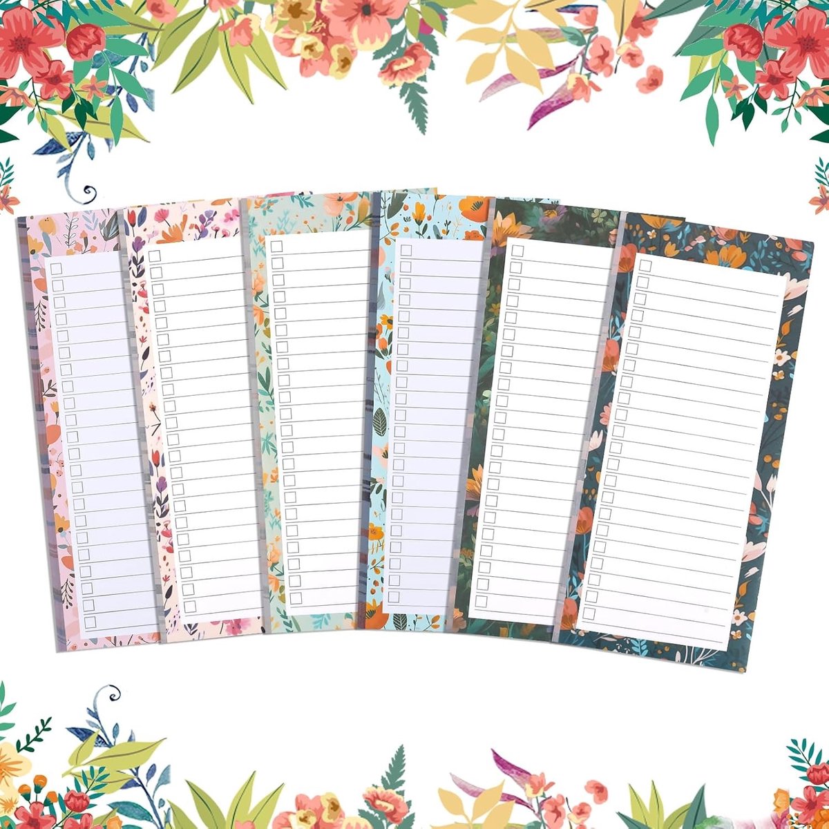 Notitieblok met Magnetische Bladen, 6 Stuks, Ideaal voor Boodschappen, Keukenorganisatie en Plannen, Perfect voor de Koelkast