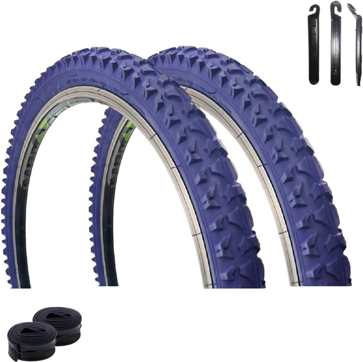 Fietsbanden Set - Banden Binnenbanden - Fiets Onderhoud - Compleet Inclusief - 24 Inch - Donkerblauw