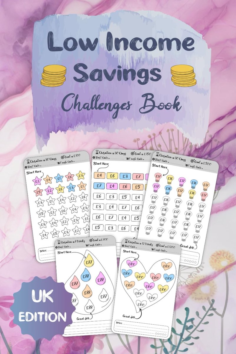 Low Income Savings Challenges Book Uk: Simple and Fun Way to Save Money and Reach Your Saving Goals with Daily and - ShopVlot