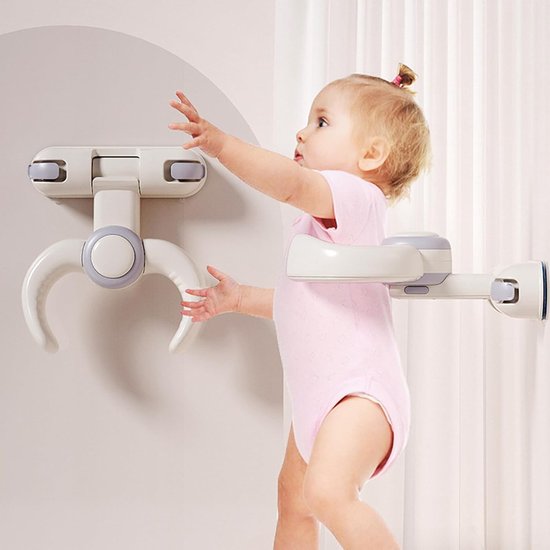 Baby Badstandaard - Badhulp Baby - Veilig Baden - Verstelbare Hoogte - 26-35 cm - Grijs — afbeelding 3