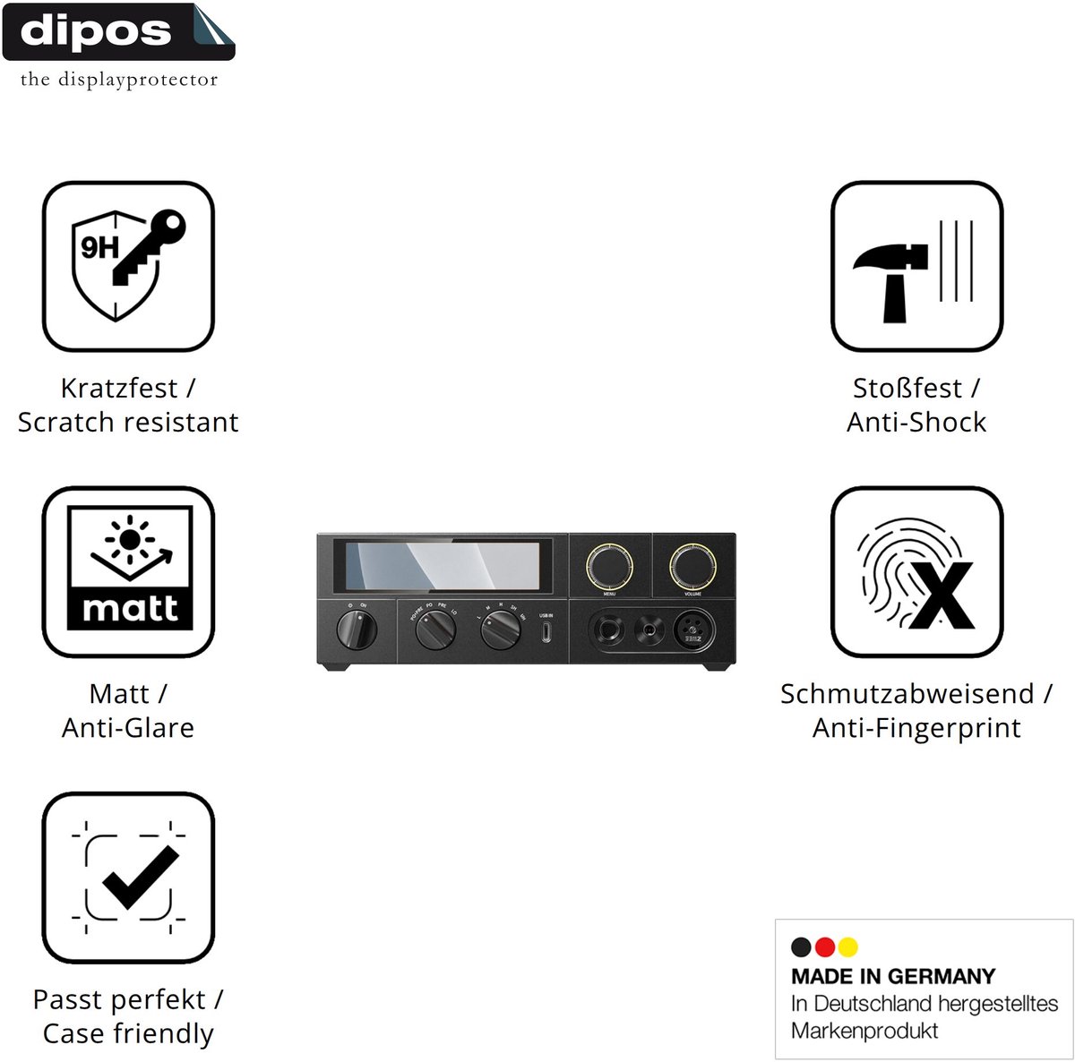 dipos – 2x Matte Pantserfolie geschikt voor FiiO K17 | 9H Screenprotector