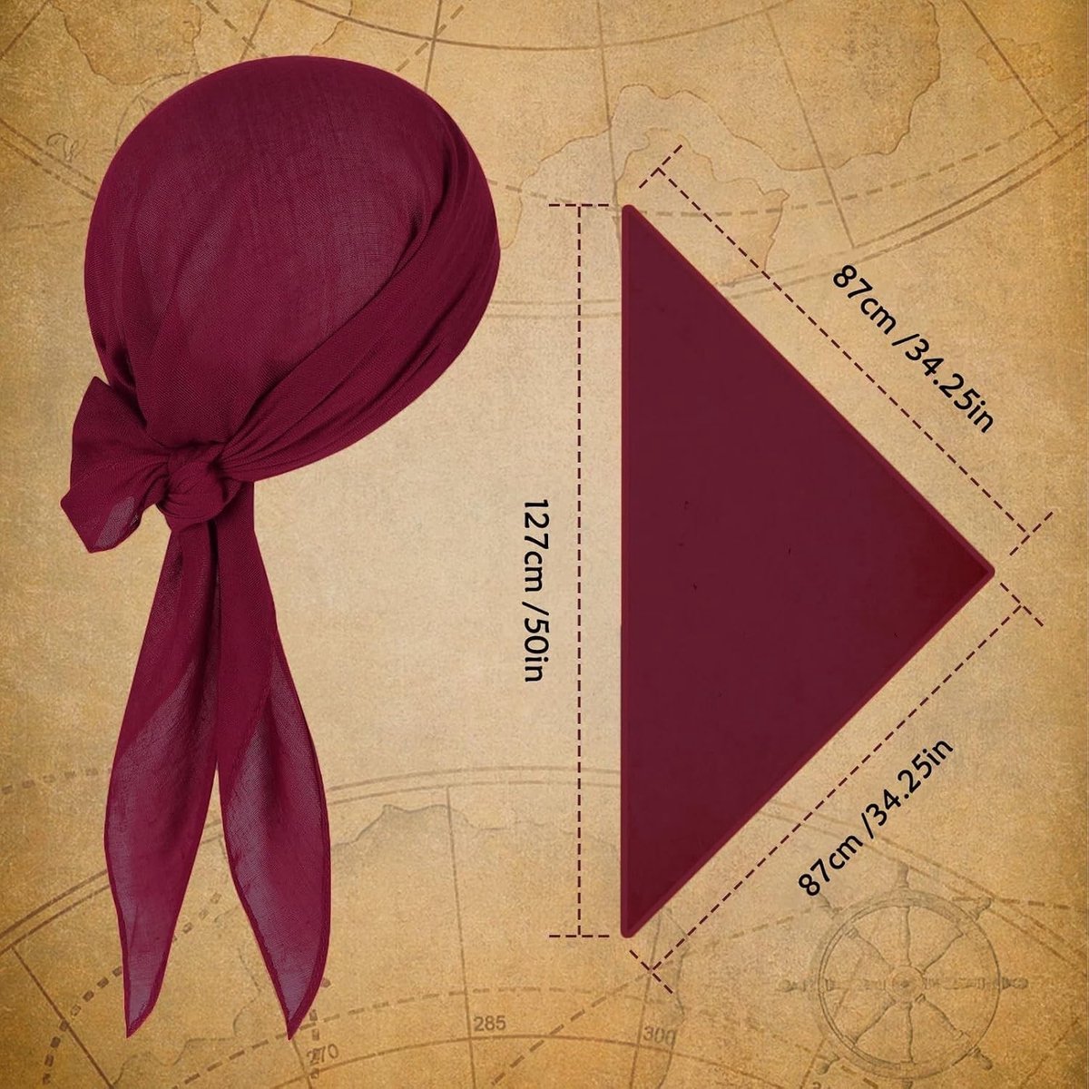 Piratenkostuum voor Volwassenen met Bandana en Riem, Perfect voor Carnaval en Feestjes, Inclusief Piratenaccessoires