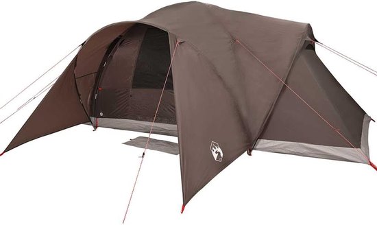 Familie Tent - Tunnel Tent - Kamperen met gezin - Waterdicht en winddicht - 6 personen - Bruin — afbeelding 5
