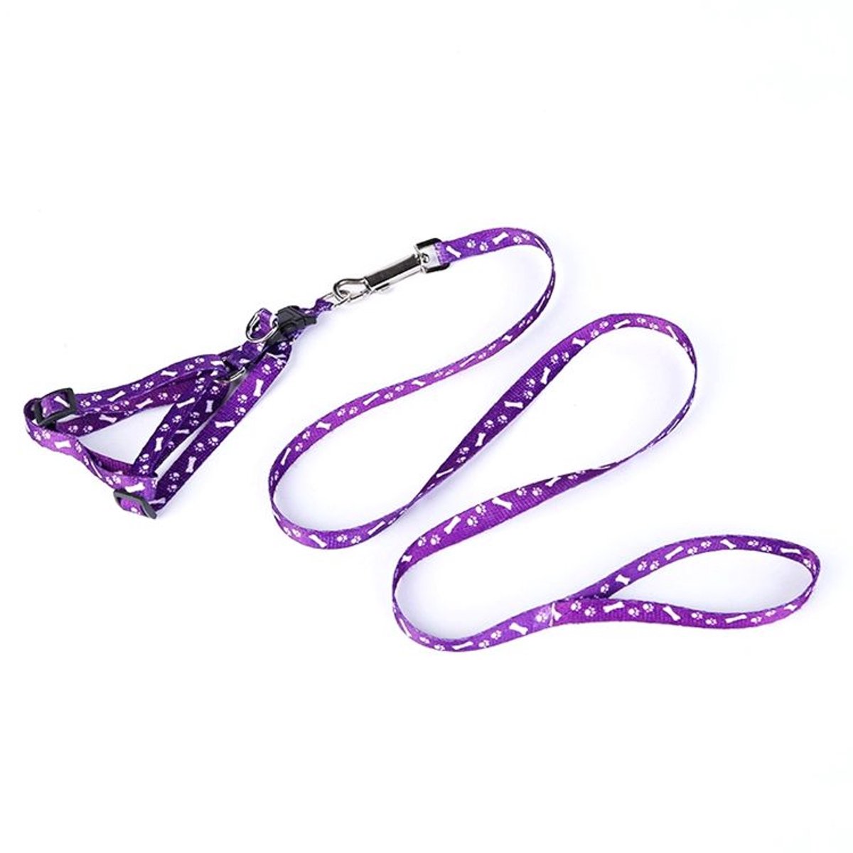 Tuig met lijn voor hond en kat 150/2 cm, Paars
