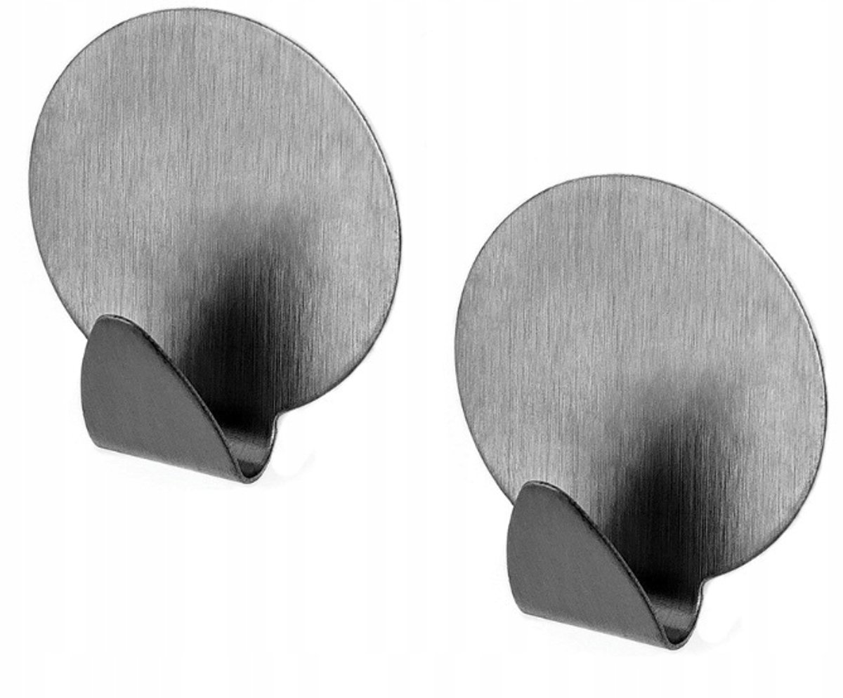 Bisk RVS Wandhaak Mat Grijs - 2 Stuks
