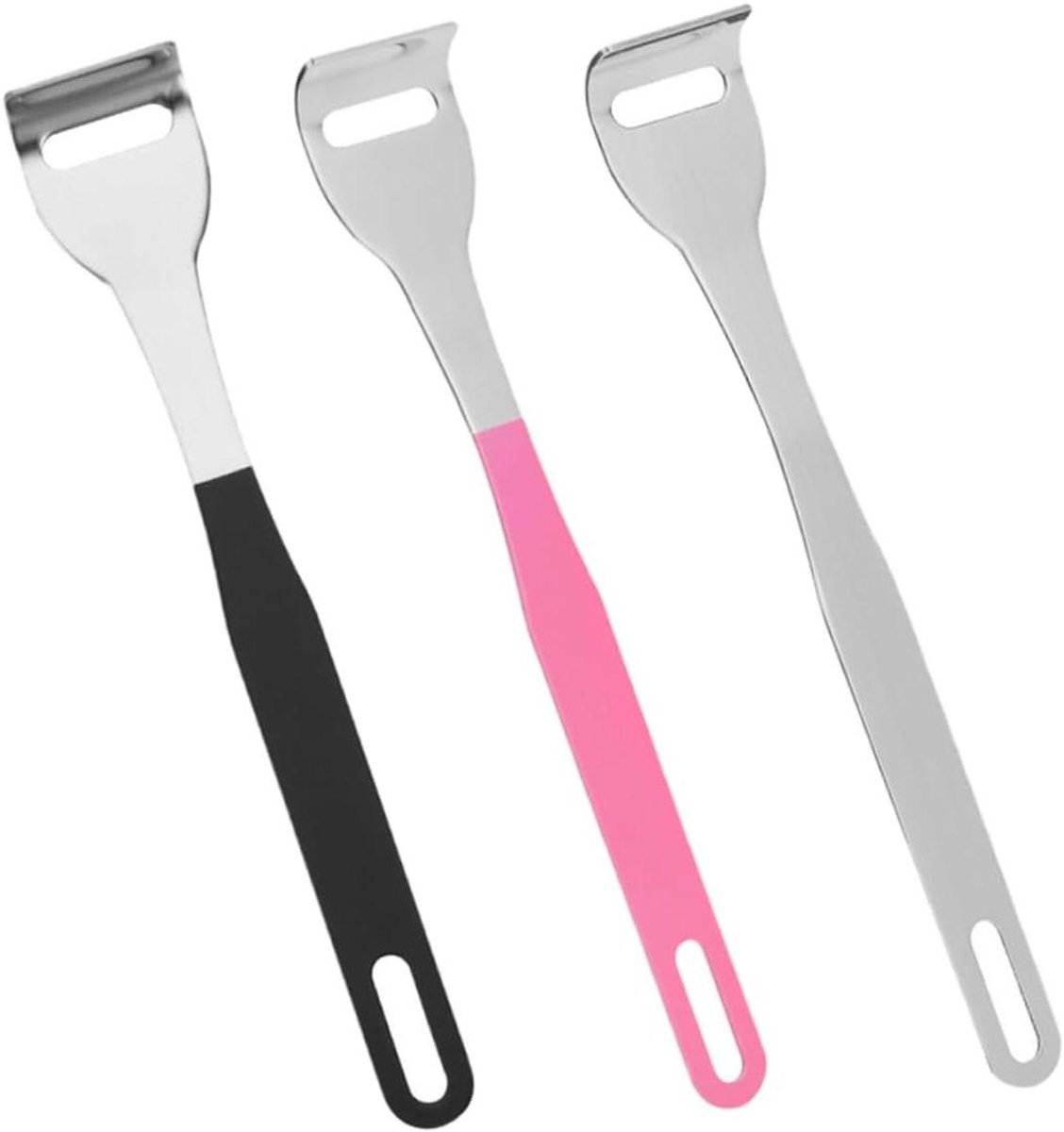 Tongschrapers Set - Mondverzorging Tool - Frisse Adem - Roestvrij Staal - 3 Stuks - Zwart