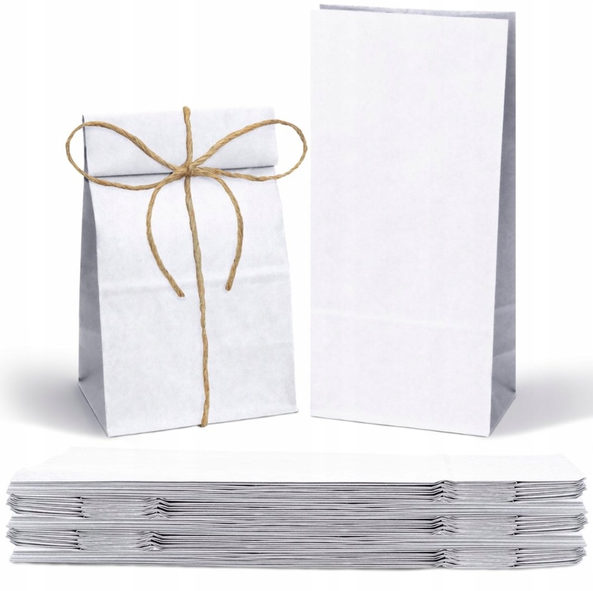 Witte Blokbodempapier Zakken 12x9,5x32,5 cm - 25 stuks