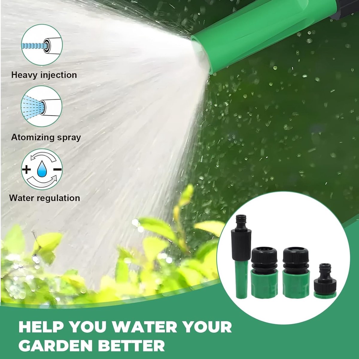 Irrigatieset met spuitmond voor 1/2 inch slang - Basisuitrusting voor tuinbewatering en plantenverzorging
