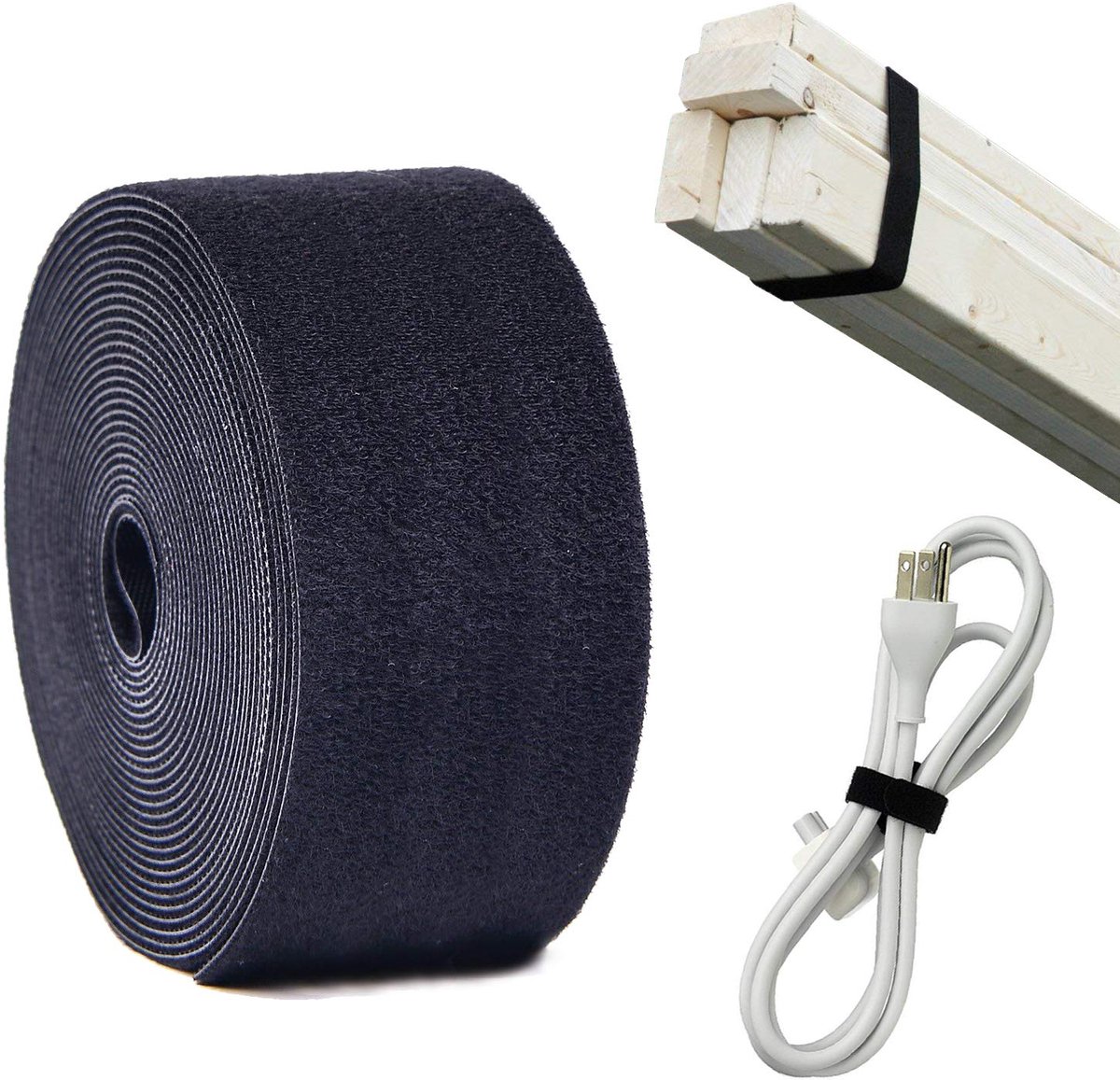 STAY GENT 6CM and 5M Versatile Sew On Hook and Loop Strips Set with Non Adhesive Back Fabric Fastener - ShopVlot