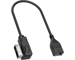 MDI Adapterkabel voor Audi en VW - AUX, USB, MMI Multimedia Interface, 30 cm, Geschikt voor A1 A2 A3 A4 A5 A6 S6 A8 R8 Q3 Q5 Q7 Golf Passat Touareg