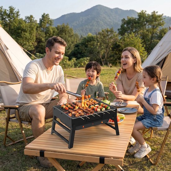 Arvioo - Vouwbare houtskool barbecue - 35cm - draagbaar - voor 2‑3 personen — afbeelding 3