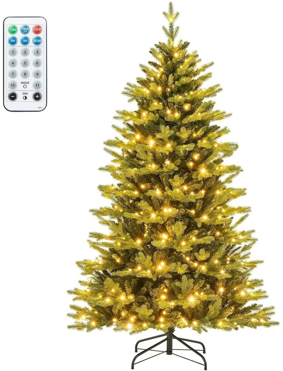 Innovastore Kunstkerstboom - Kerstboom met verlichting - Kerstboom - Kerstmis - LED verlichting - 11 verlichtingsstanden - 180cm