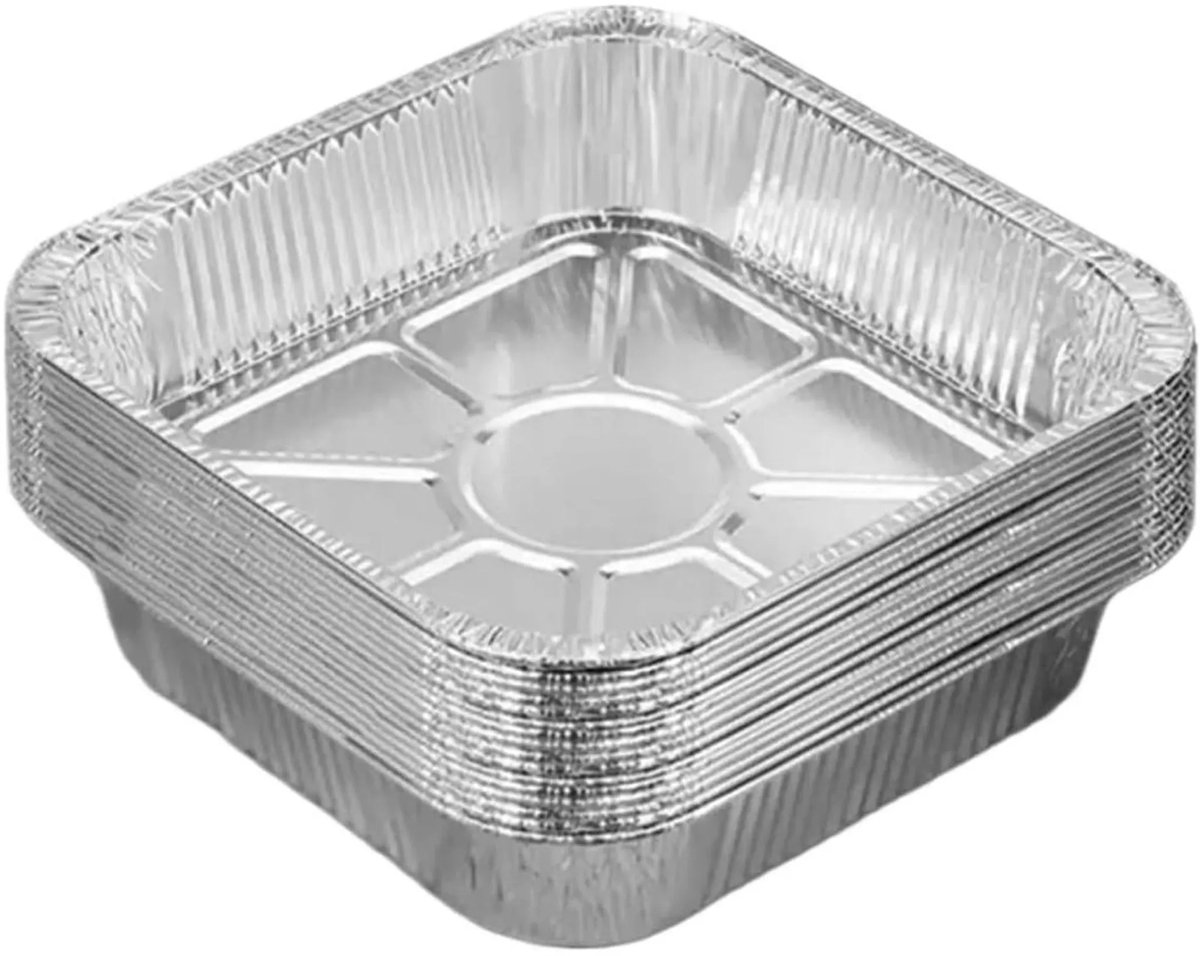 casalora - Wegwerp Aluminium Bakjes - Aluminium bakjes bbq - set van 50 - 18*18 cm - zilver
