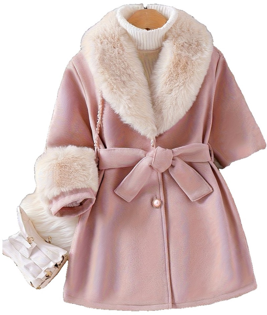 Currero Mantel Meisjes Tussenmantel Meisje Winter Jas Mantelpakje Trenchcoat Overjas Overcoat Winterjas 6 Jaar Roze