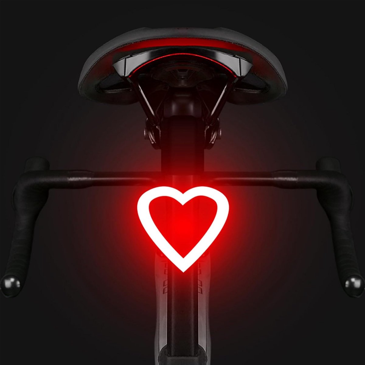 KZQ Hartvormig Fietsachterlicht - USB-Oplaadbaar - 5 Lichtstanden - Helder Rood LED - Waterdicht - Universele Montage - Voor Fiets Helm Rugzak - Rood