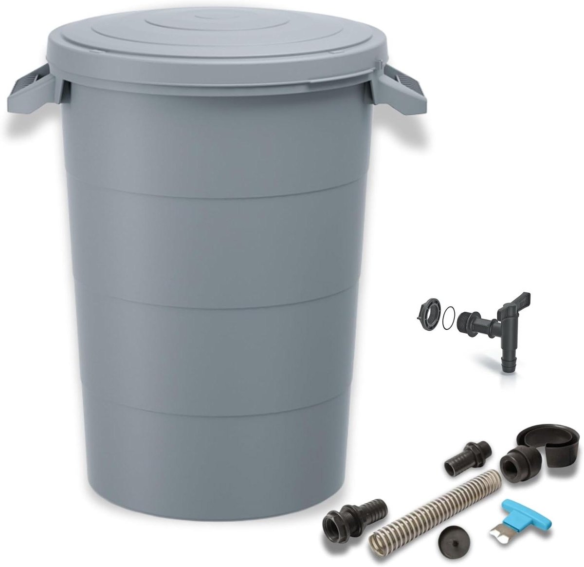 Regenton - Watervat Tuin - Duurzaam water opslaan - Inclusief aansluitset - 80 liter - Grijs