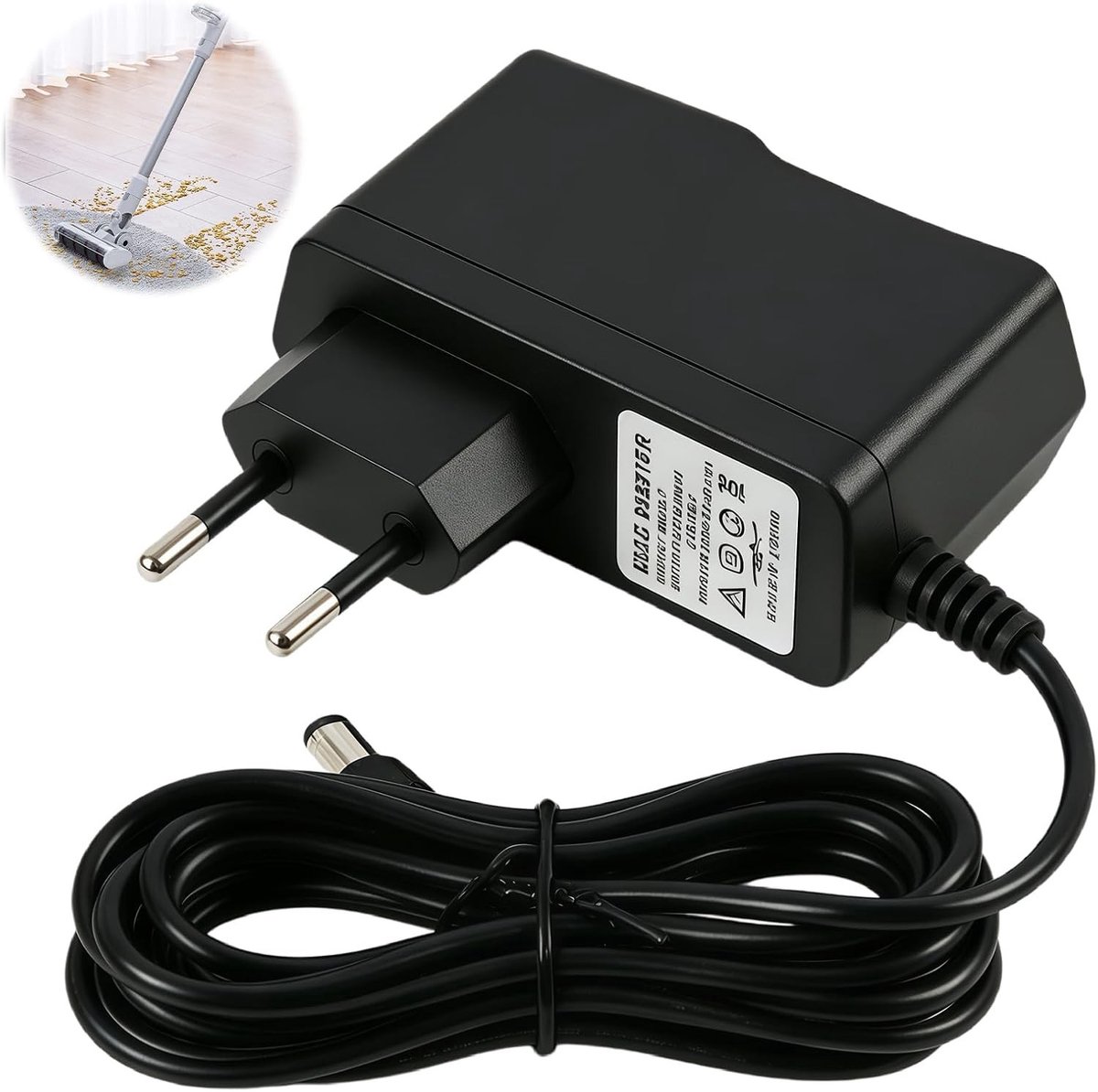 26 V 500 mA oplader voor draadloze stofzuigers, bekabelde oplaadadapter met veiligheidsbescherming, compatibel met modellen HF122RH en HF122GPT, ideaal voor efficiënt opladen en gebruiksgemak