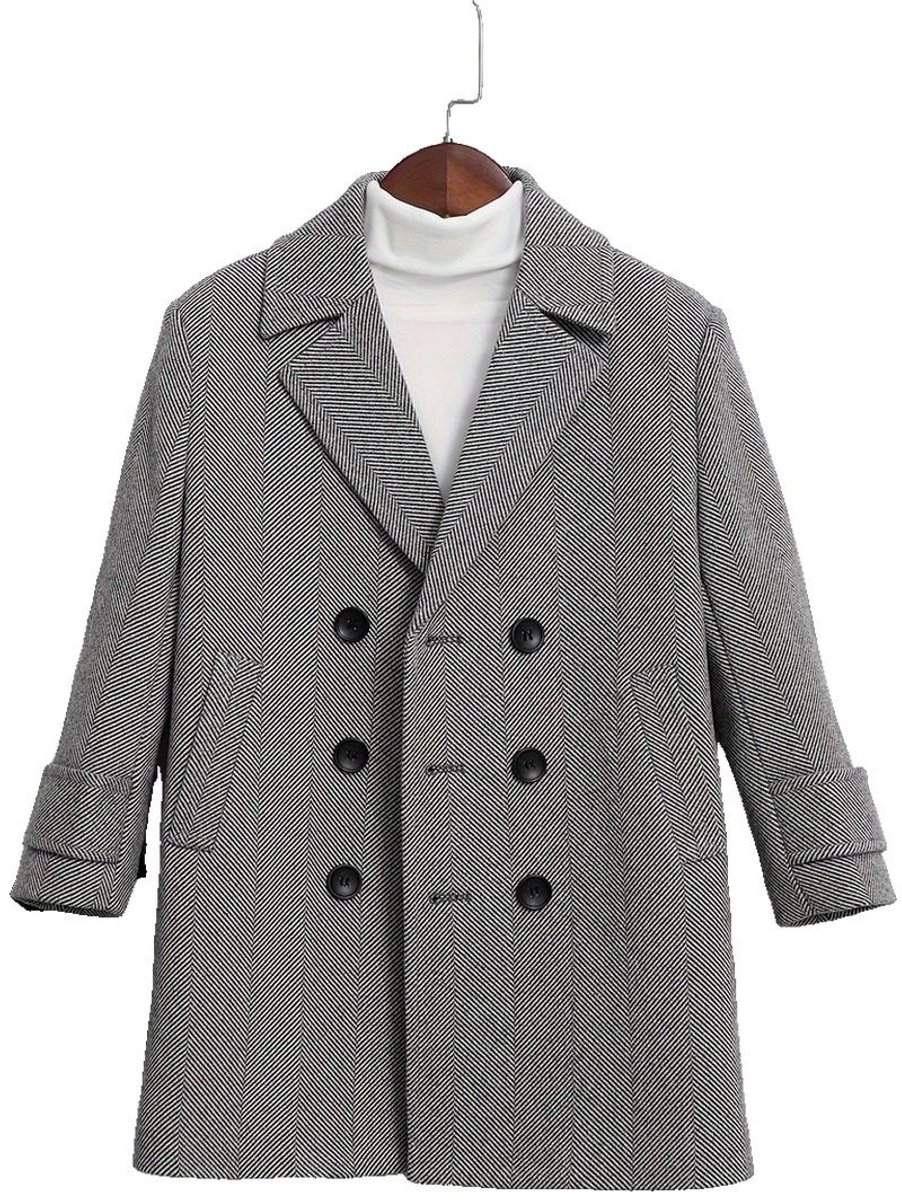 Currero Mantel Jongens Tussenmantel Jongen Winter Jas Mantelpakje Trenchcoat Overjas Overcoat Winterjas 1-2 Jaar Grijs