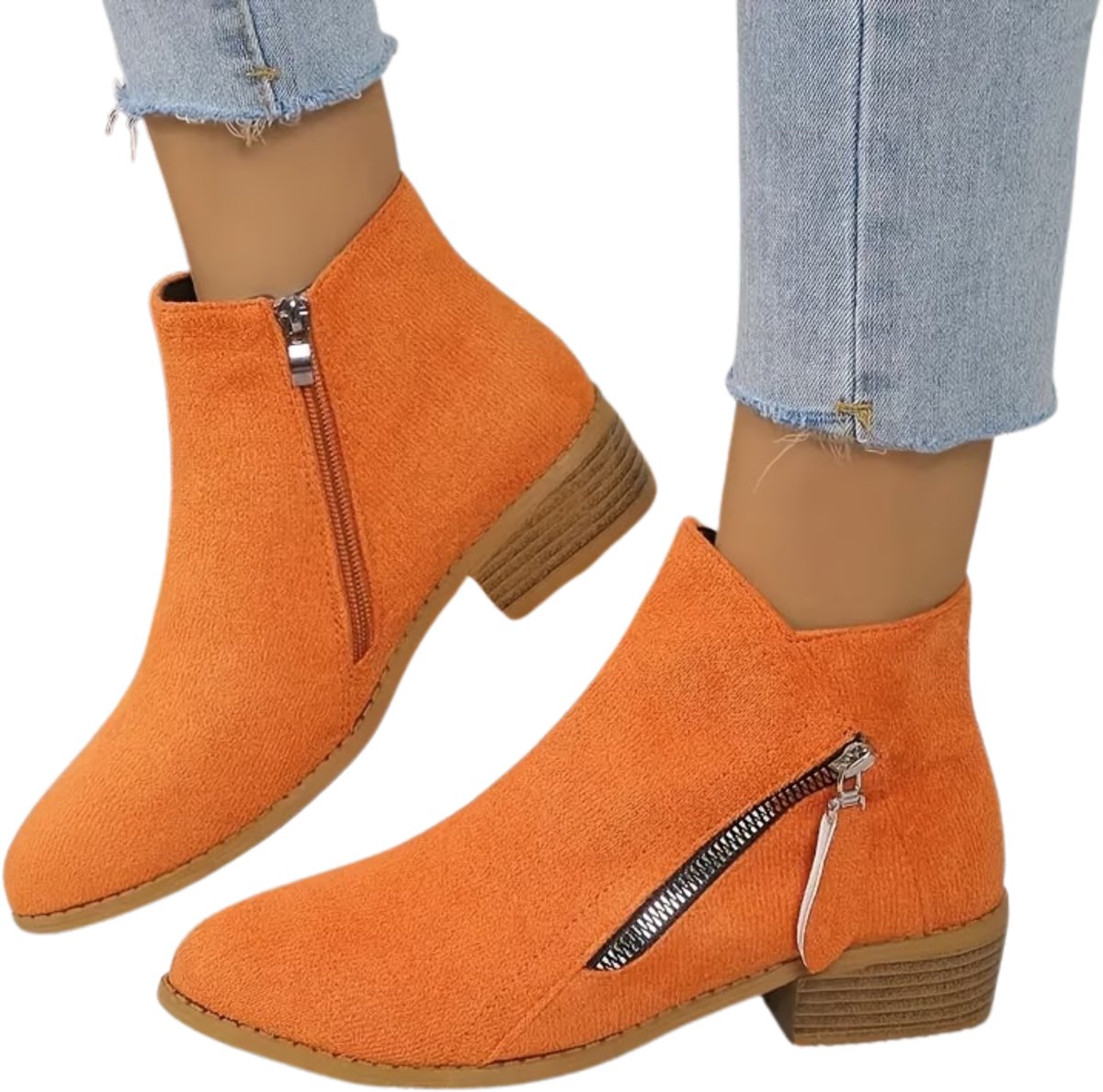Currero Dames Cowboy Laarzen Hoge Hak Enkellaarzen Kniehoge Western Boots Chelsea 37 Oranje