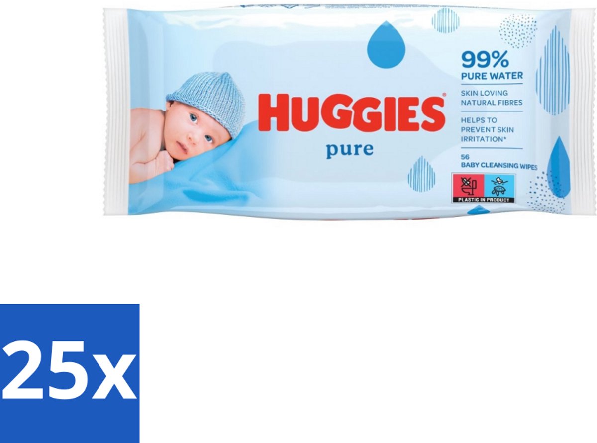 Huggies - Billendoekjes - Pure - Tegen Huidirritaties - 56 Babydoekjes - Bulkverpakking - 25 stuks