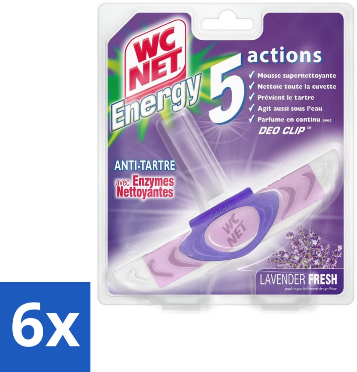 6 x WC Net - Toiletblok - Lavendel - 1 Blokje - Toiletreiniger - Toiletblok - Lavendelgeur - Geurverwijdering - Hygiëne