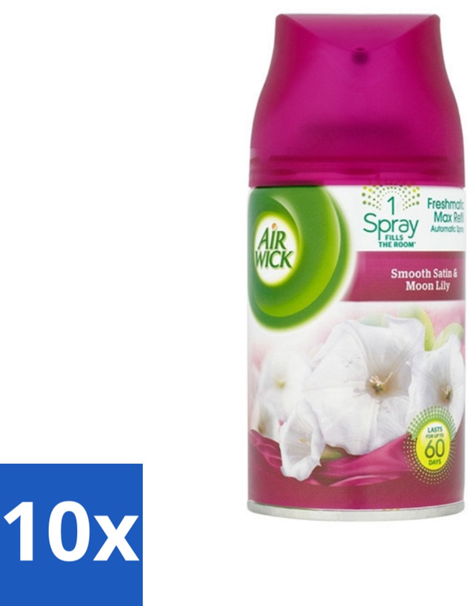 Air Wick Freshmatic - Luchtverfrisser Navulling - Lelie & Satijn - 250ml - Bulkverpakking - 10 stuks