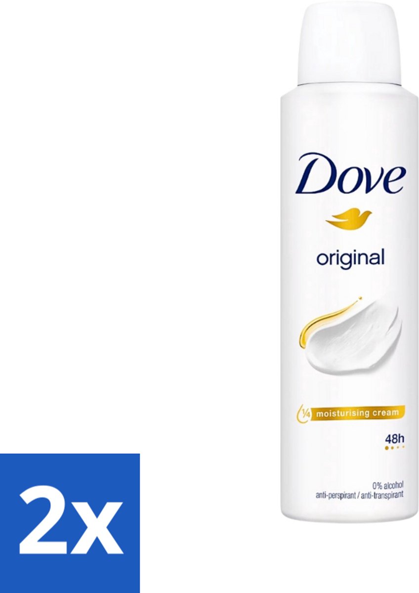2 x Dove Original - Deospray - Anti-Transpirant - 150 ml - Deodorant - Dove - Antitranspirant - Langdurige Bescherming - Hydraterende Crème