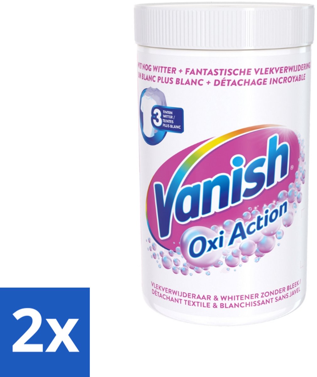 Vanish Oxi Action - Vlekkenverwijderaar Poeder - Zonder Bleek - Witte Was - 1.5 Kg - Voordeelverpakking - 2 stuks