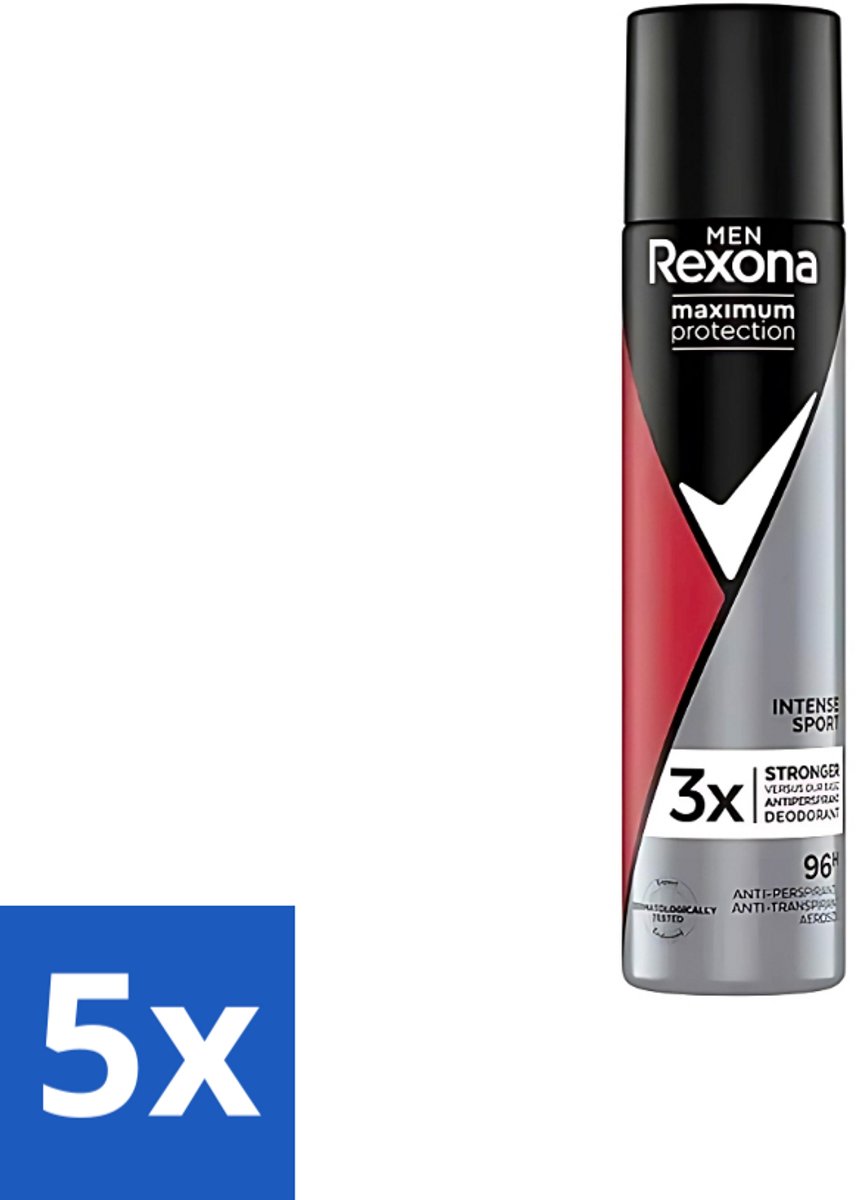 Rexona Men - Deodorant Spray - Maximum Protection - Intense Sport - Anti-Transpirant & Perspirant - 150ml - Bulkverpakking - 5 stuks