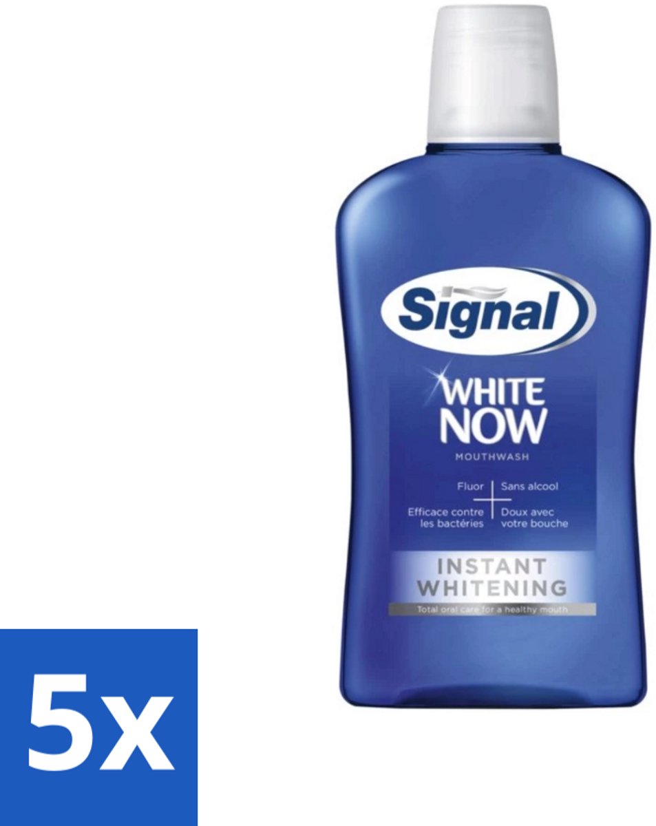 Signal - White Now - Mondwater - 0 % Alcohol - 500 ml - Bulkverpakking - 5 stuks