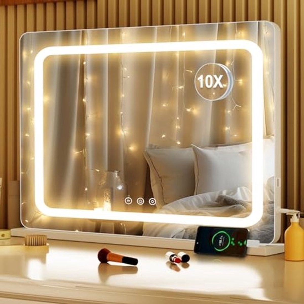 Make-upspiegel met Verlichting en Aanraakbediening - Compact en Modern 80 x 55 cm