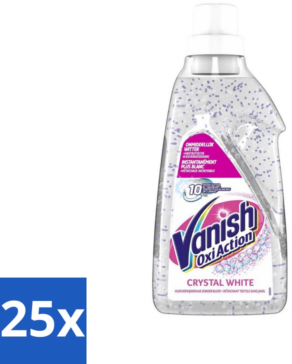 Vanish Oxi Action - Kristalwit - Vlekkenverwijderaar Gel - Zonder Bleek - Witte Was - 15 Wasbeurten - Bulkverpakking - 25 stuks
