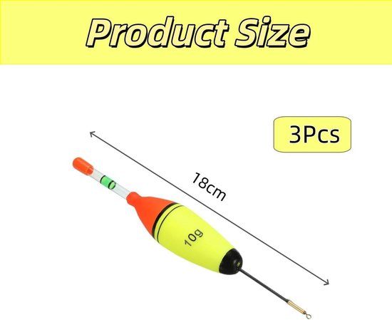 3 x Verlichte EVA Foam Vissen Floats 10g met Swivel voor Nachtvissen, Ideaal voor Snoek, Baars en Karper — afbeelding 5