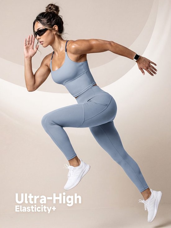 Currero Pilates Pak Dames - Yoga - Buttshaper - Gym - Fitness - Butt Lift - Bil Vergrotend - Heup Liftend - Yogakleding - Blauw S — afbeelding 4