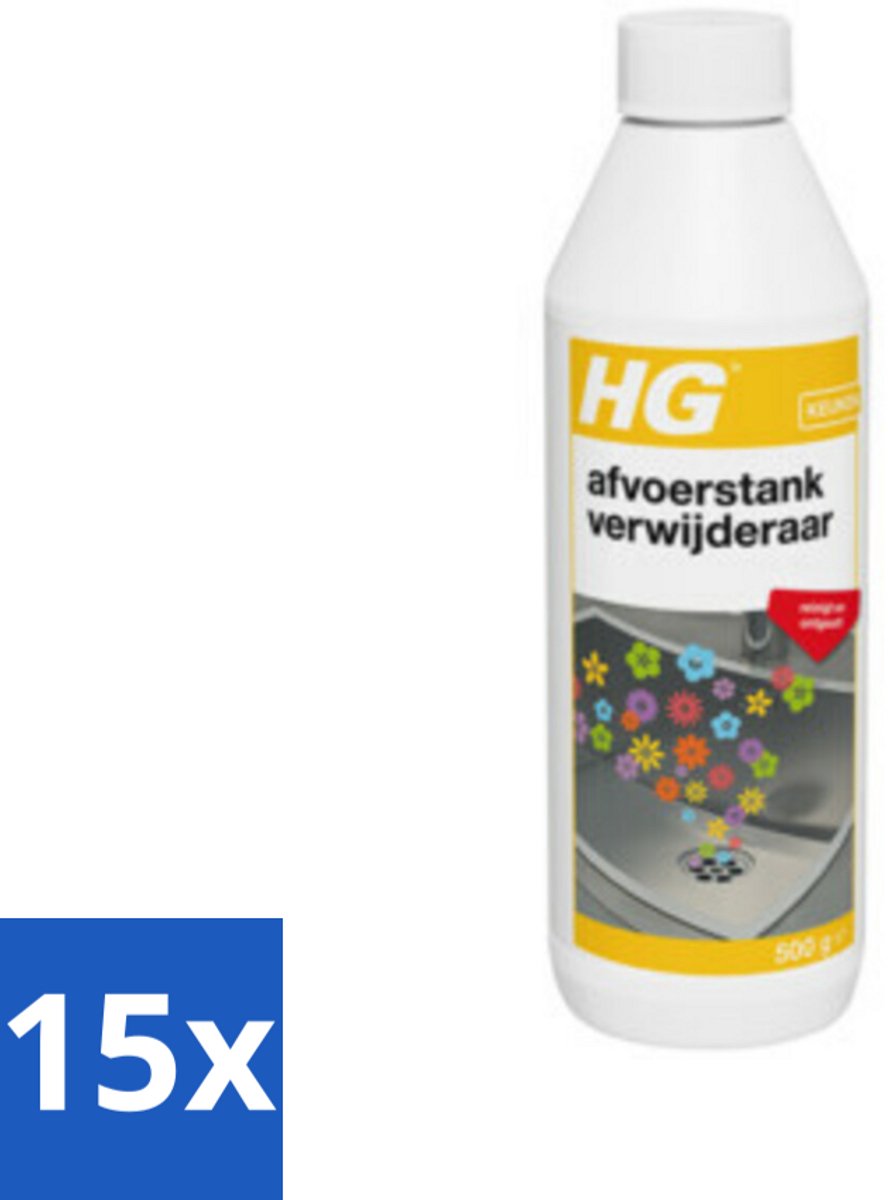 15 x HG Afvoerstank Verwijderaar 500 gr - Afvoerstankverwijderaar - Afvoer Reinigen - Afvoer Geur - Afvoer Ontgeurt - Afvoer Vervuiling