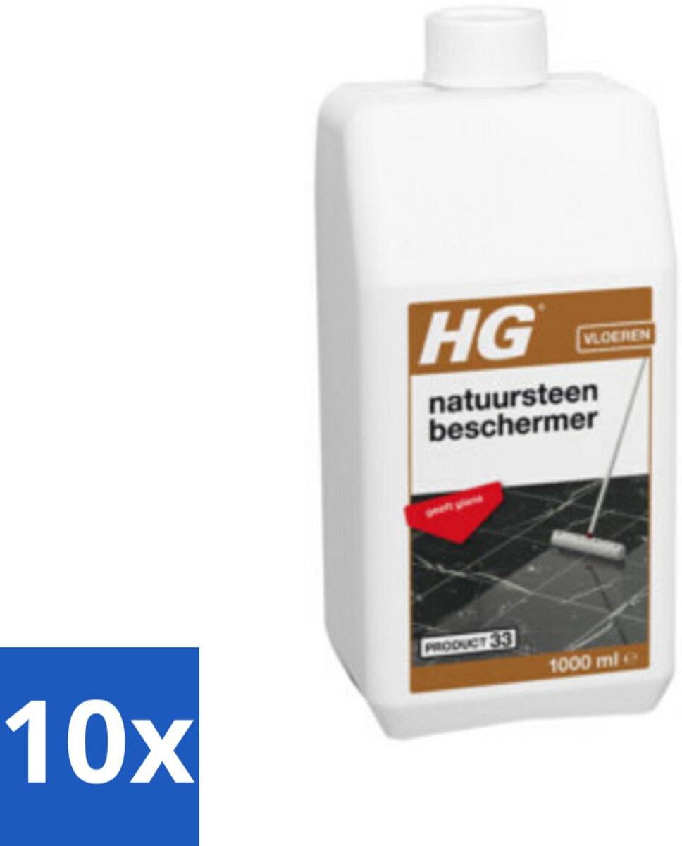10 x HG Natuursteen Beschermer 1 liter - Natuursteen Beschermer - Natuursteen Beschermfilm - Slijtage Bescherming - Zuur Bescherming - Anti-slipeffect
