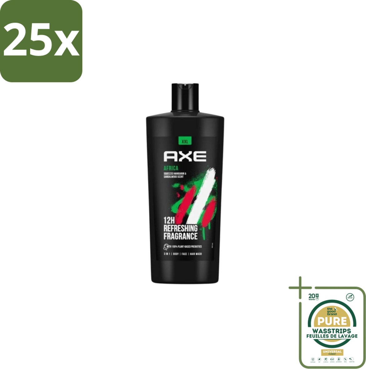 25 x AXE – Douchegel – Africa – 700 ml - Grootverpakking - Douchegel - Douchegel Africa - Douchegel Voor Mannen - Douchegel Warm - Douchegel Kruidig